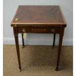 Edwardian fiddleback envelope card table.