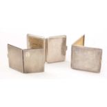 Three silver and other cigarette cases.