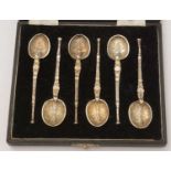 A set of six silver anointing spoon pattern coffee spoons,