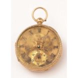 An 18ct yellow gold cased fob watch,