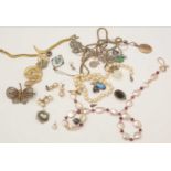 A group of costume jewellery items.