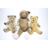 Selection of three vintage teddy bears.