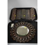 Selection of door touch plates; and a copper wall mirror.