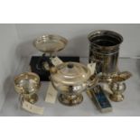 Selection of silver-plated wares.