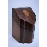 Victorian inlaid mahogany knife box.