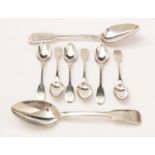 Georgian silver table and teaspoons.