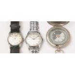 Two Medana wristwatches and a Military compass.