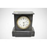 Victorian black slate mantel clock.