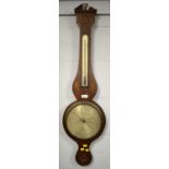 A mid-19th Century inlaid mahogany wheel barometer