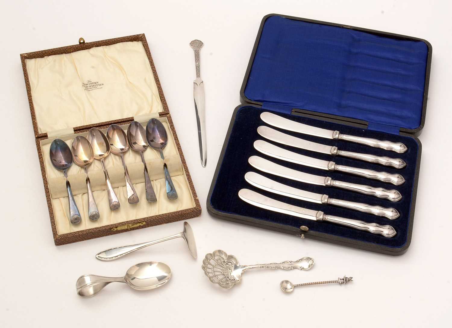 Silver and electroplate flatware.