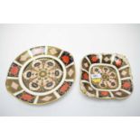 Two Royal Crown Derby Imari pattern dishes.