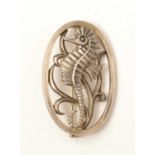 An Ivan Tarratt Modernist silver seahorse brooch.