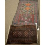 South West Persian prayer mat; and a Turkoman mat.