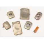 Collection of silver and other cigarette, card and vesta cases.