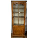 mid 20th C walnut display cabinet.