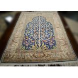 A Turkish half silk prayer rug