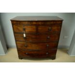 Regency mahogany bowfront chest of drawers.