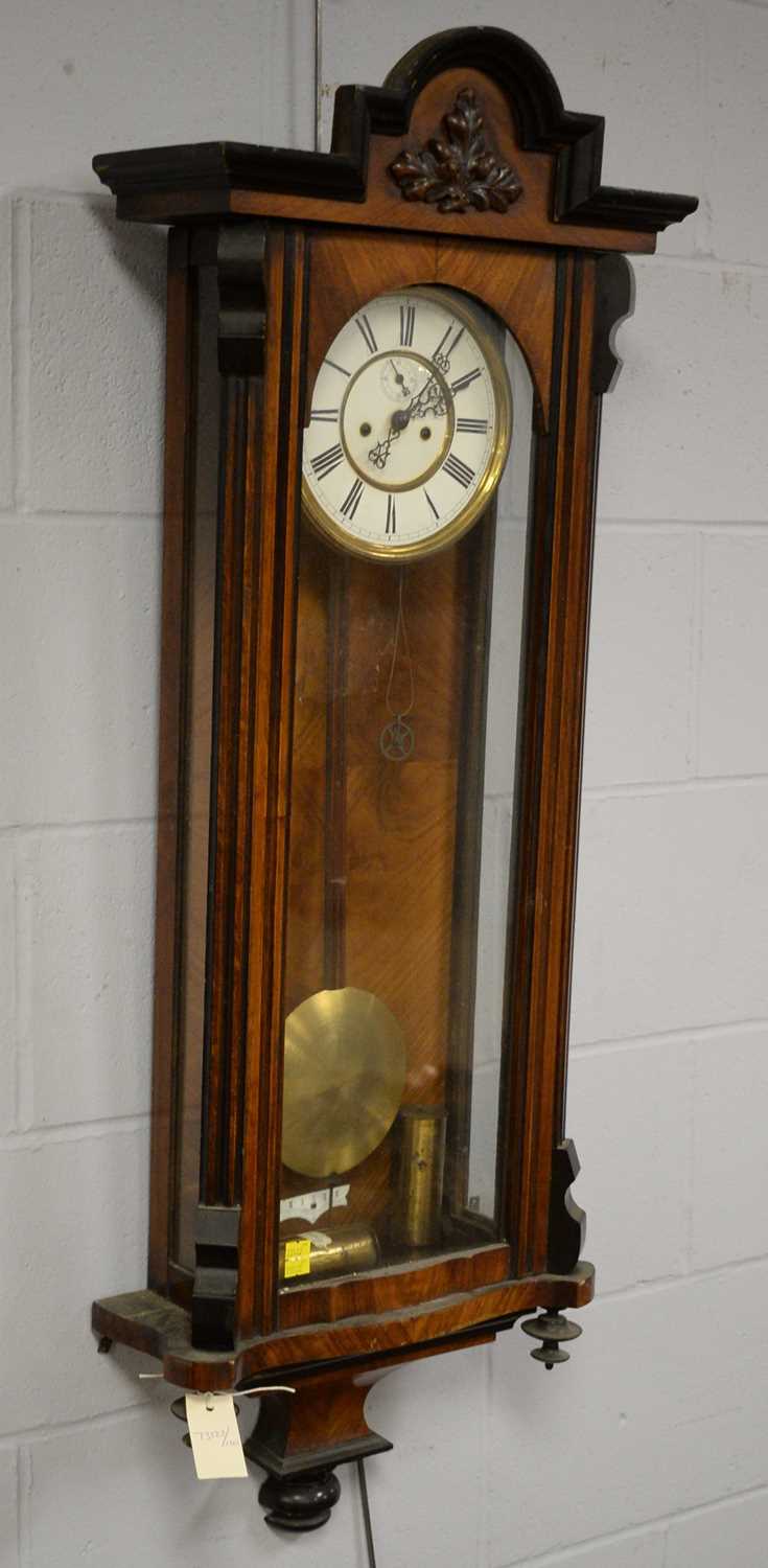 Walnut Vienna wall clock c1900 - Image 2 of 3