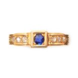 A sapphire and diamond ring,