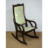 Early 20th C mahogany rocking chair.