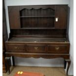 20th C George III style oak dresser.