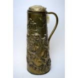 Early 20th C German brass lidded tankard.