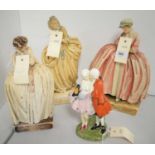A Royal Doulton ceramic figure and three others