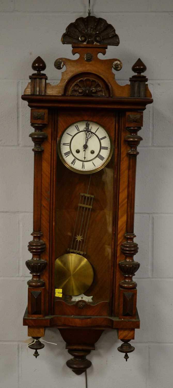 Walnut Vienna wall clock c1900