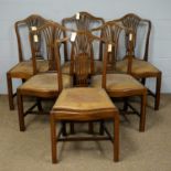 Set of six Hepplewhite style mahogany dining chairs.