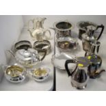 Selection of silver-plated ware.