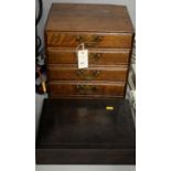 An early 20th Century stained oak chest and another box.