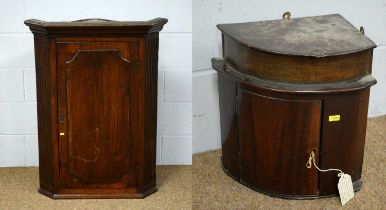 19th C and later hanging cabinet and a 19th C corner cabinet.
