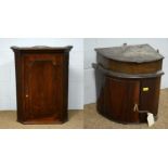 19th C and later hanging cabinet and a 19th C corner cabinet.