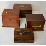 A collection of various early 20th Century and later stained wood writing boxes