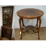 20th C walnut occasional table and an early 20th C mahogany corner cabinet.