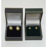 9ct gold and peridot stud earrings