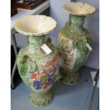 A pair of Japanese floor standing vases