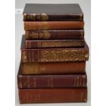 A selection of antique calf bound and other books