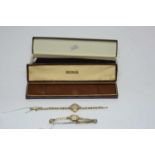 Two ladies 9ct gold cased wristwatches