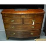 19th C mahogany bowfront chest of drawers.