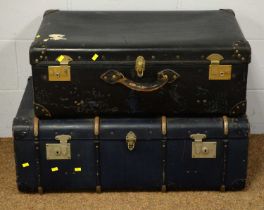 Two 20th C travel trunks.