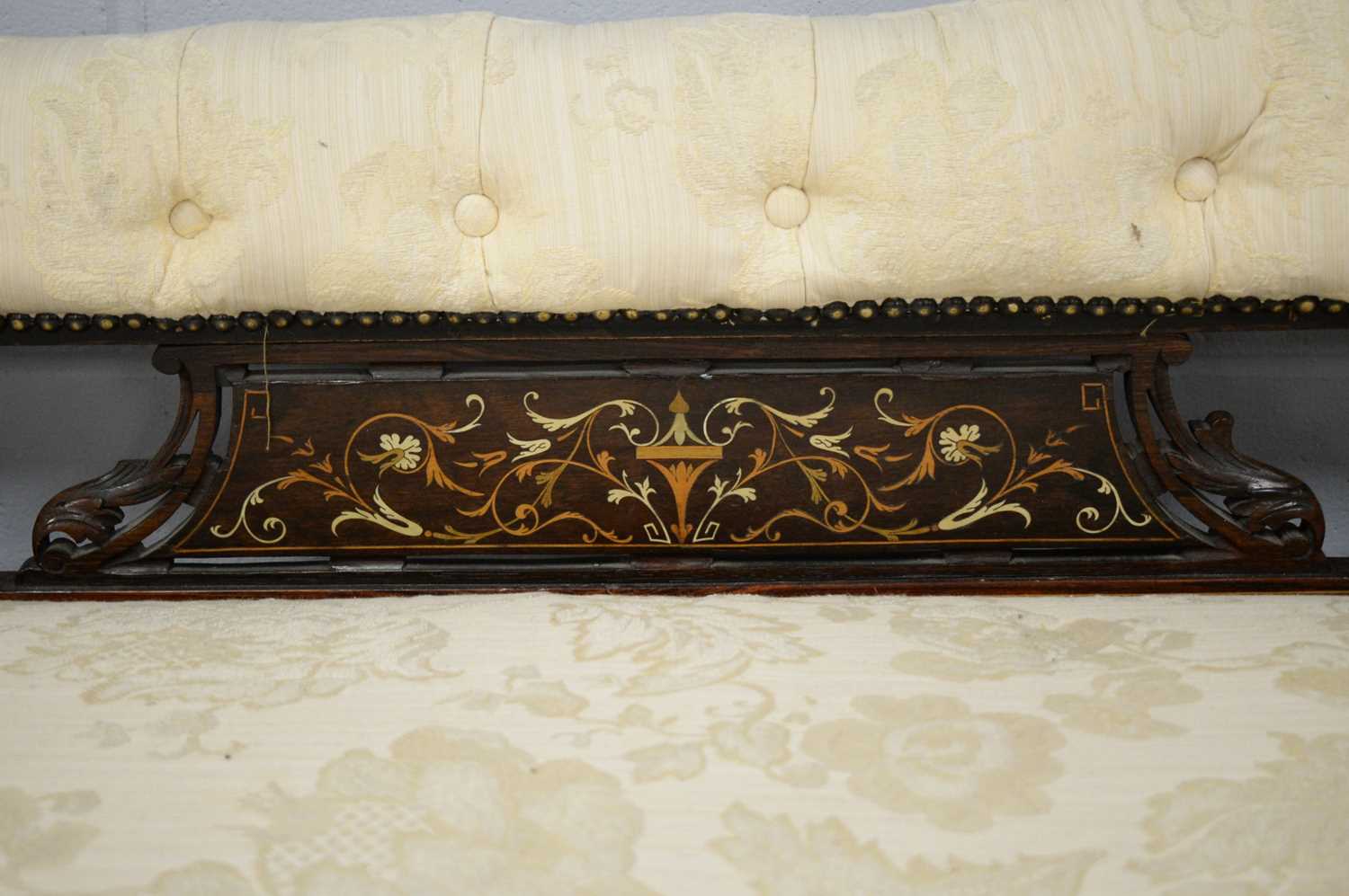 Edwardian rosewood chaise longue. - Image 2 of 2