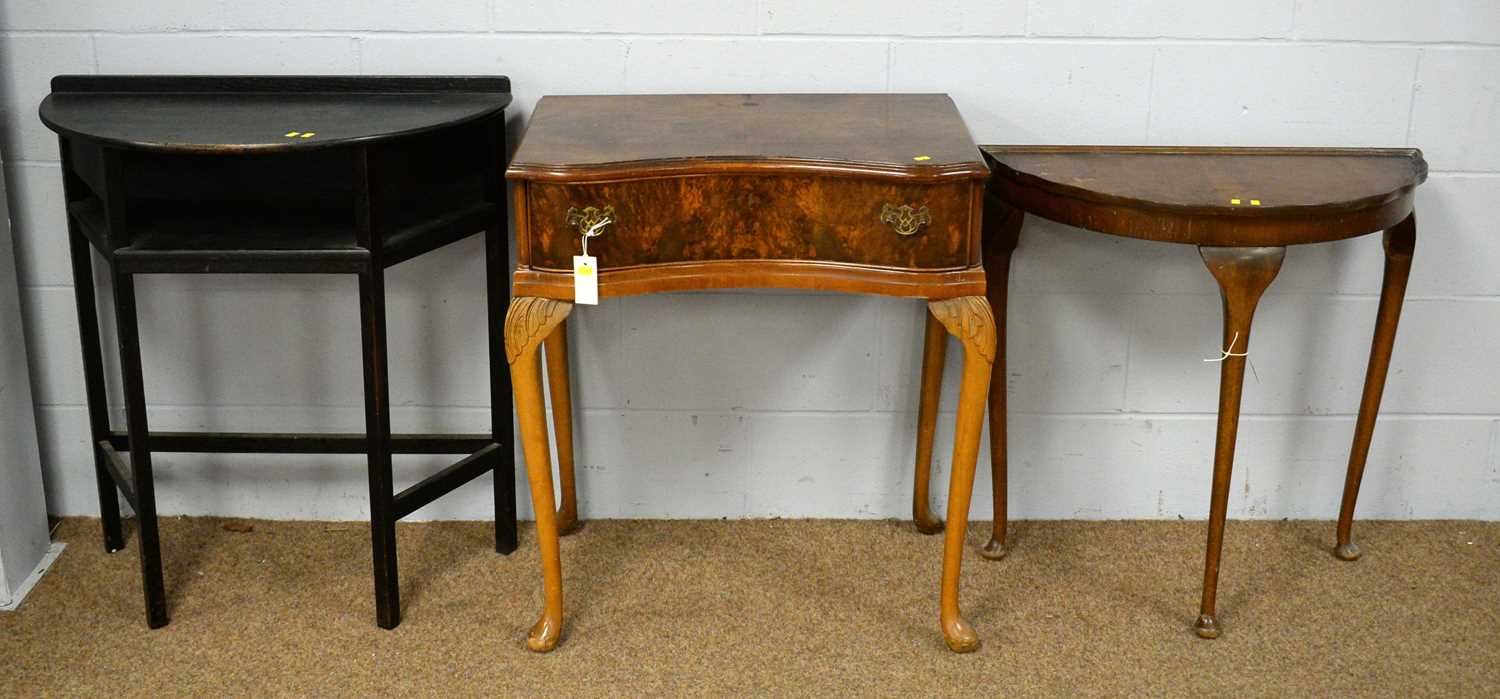 Three side tables, various.