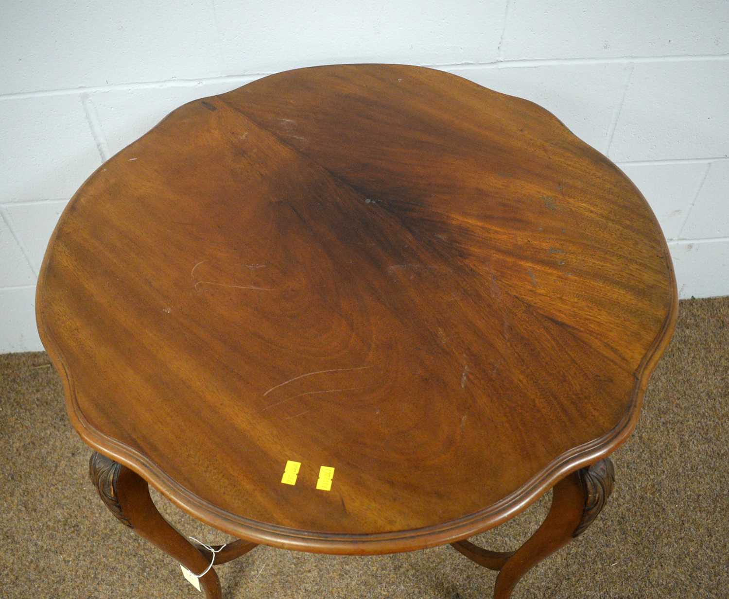 20th C walnut occasional table and an early 20th C mahogany corner cabinet. - Image 3 of 4