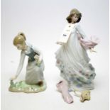 Two Lladro figures of girls