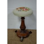 Victorian mahogany piano stool.