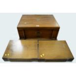 Victorian mahogany canteen; and two cased part canteens of cutlery.