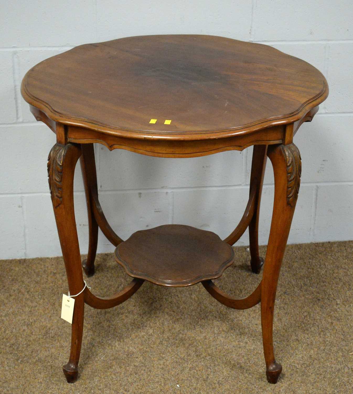 20th C walnut occasional table and an early 20th C mahogany corner cabinet. - Image 2 of 4