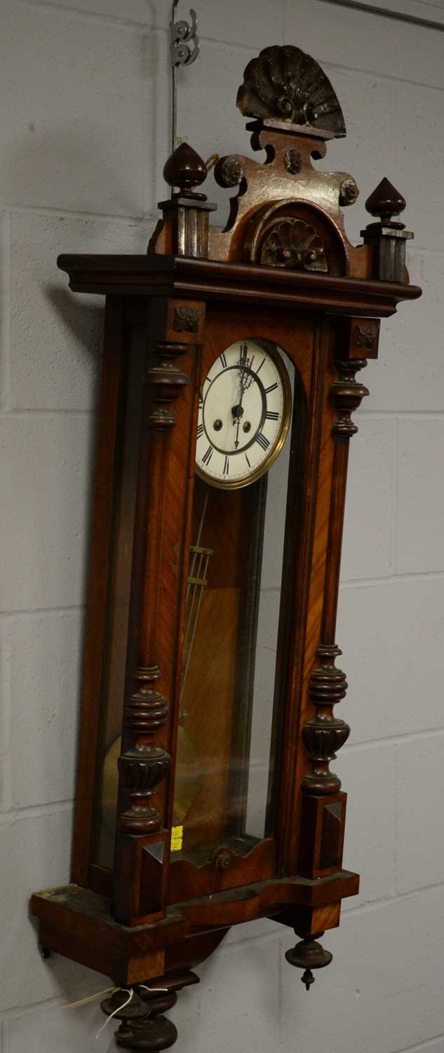 Walnut Vienna wall clock c1900 - Image 2 of 4