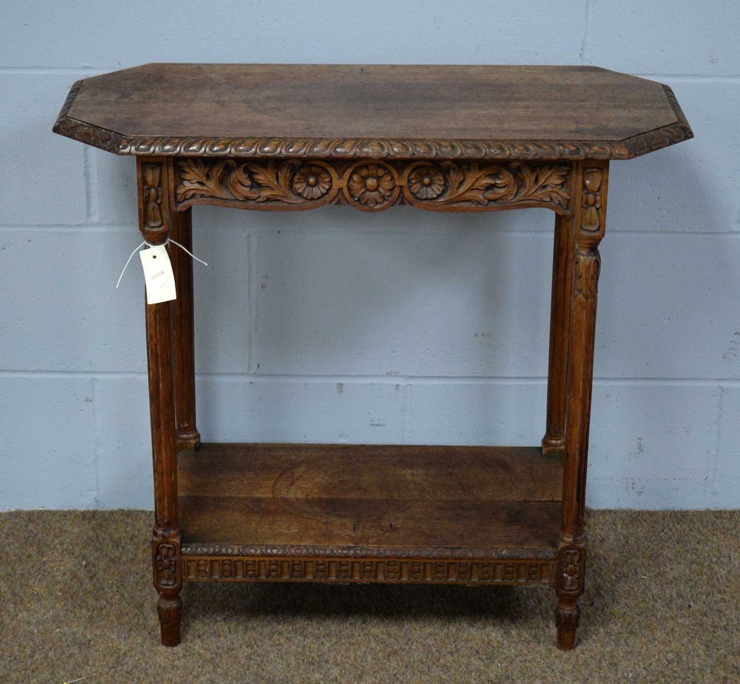 20th C oak side table.